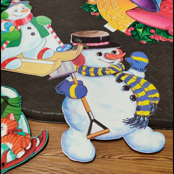 Vintage 1970s 80s Christmas cutouts window - Picture 12 of 16